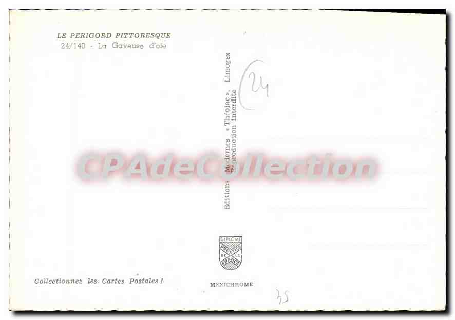 CPSM Le Perigord Pittoresque La Gaveuse D'Ote — Verso