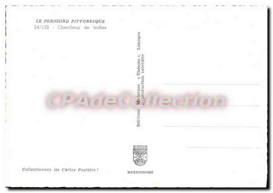 CPSM Le Perigord Pittoresque Chercheur De Truifes — Verso