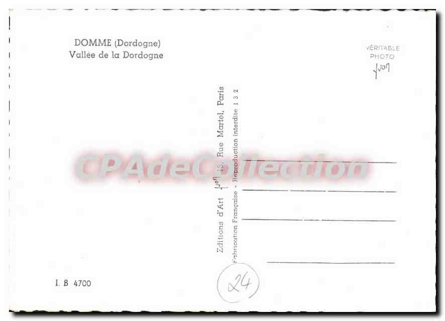CPSM Domme Vue De La Dordogne — Verso
