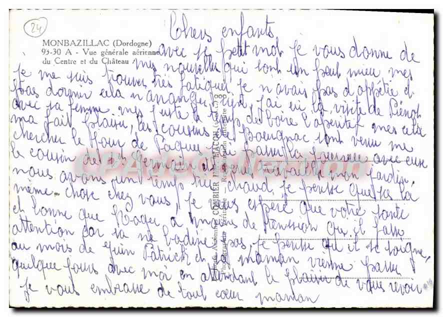 CPSM Monbazillac Vue Generale Aerienne — Verso
