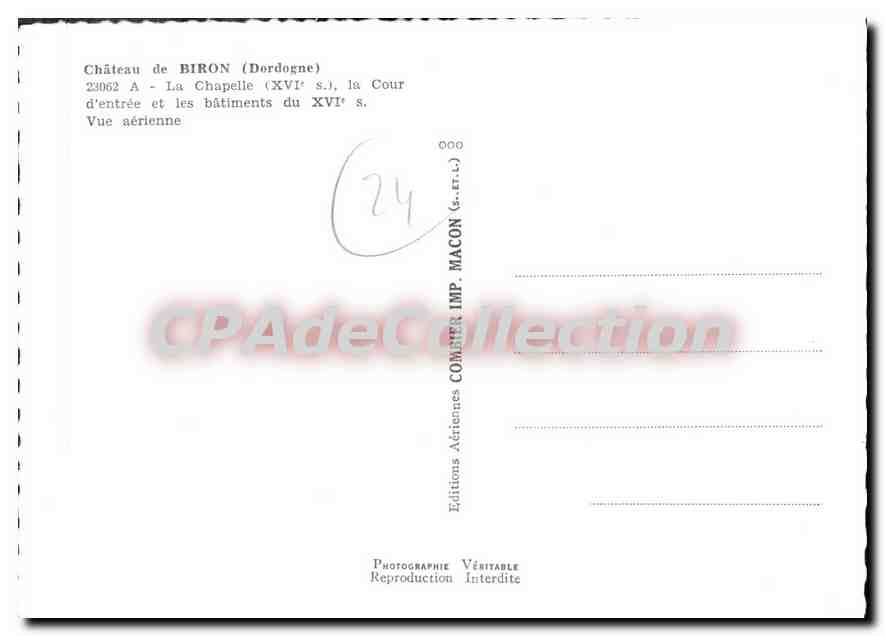 CPSM Biron La Chapelle D'Entree Et Les Batiments — Verso