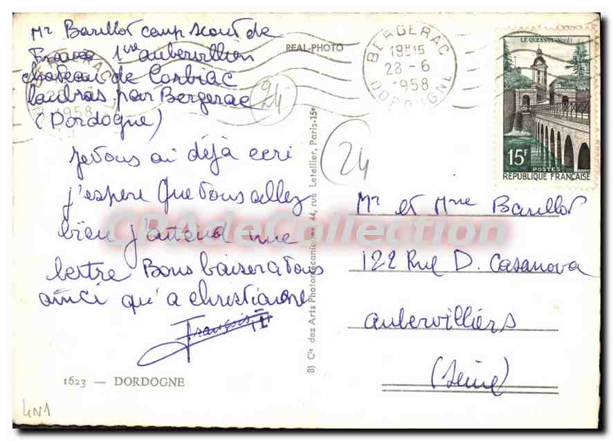 CPSM Dordogne — Verso