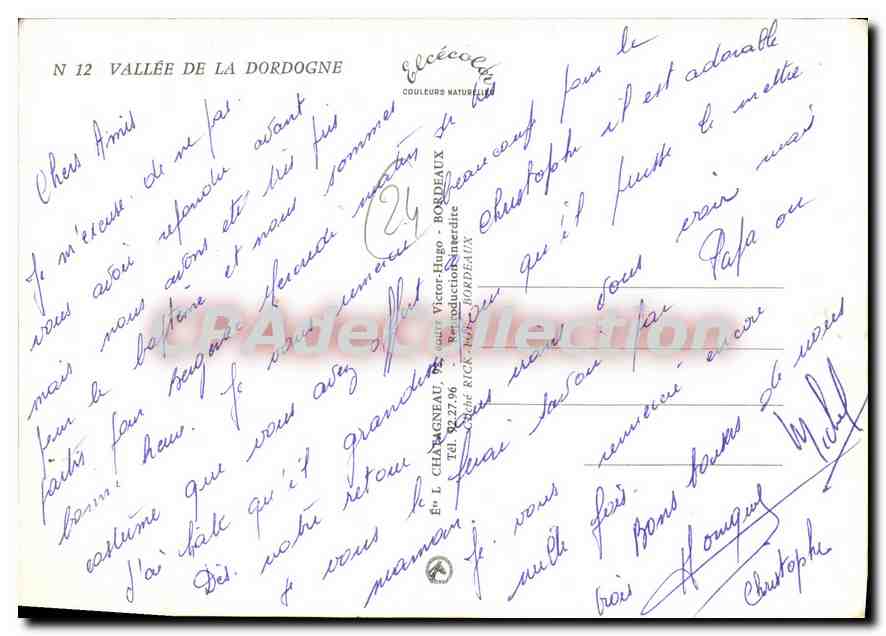 Die Dordogne-Tal — Verlag Elcée, Nr. 12 — Rückseite
