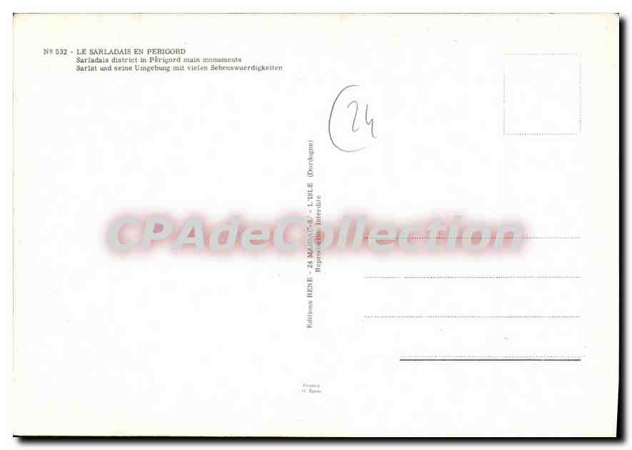 CPSM Le Sarladais En Perigord — Verso