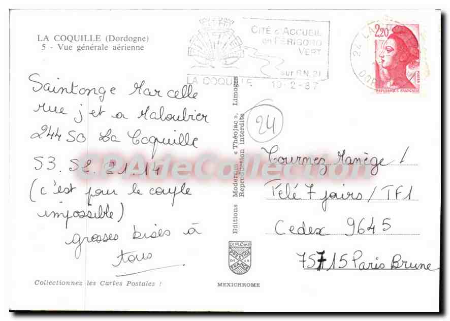 La Coquille (Dordogne) — Allgemeine Luftaufnahme — Éditions Diplôme — Rückseite