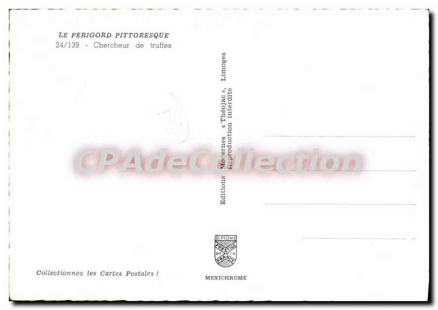 CPSM Le Perigord Pittoresque Chercheur De Trufies — Verso