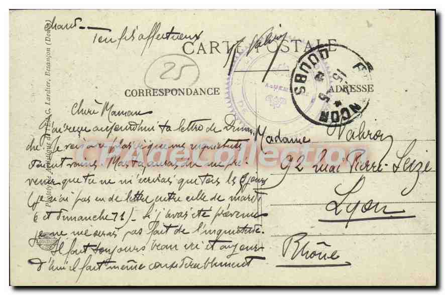 Besançon — Place Victor-Hugo et Grande-Rue — C.T.B. n°181 — Reverso