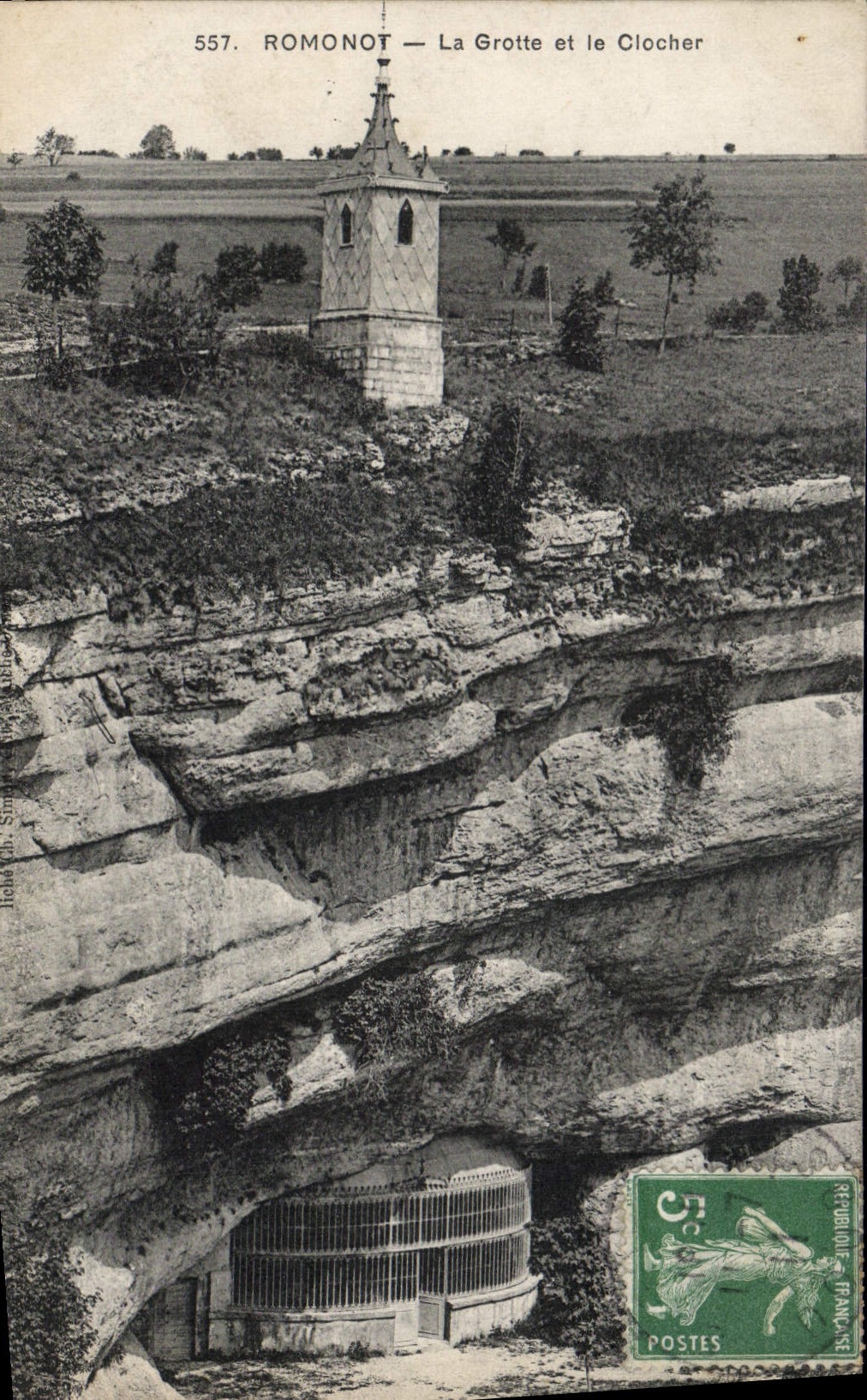 CPA Romonot La Grotte Et Le Clocher