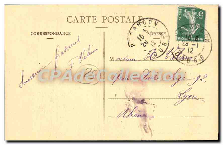 Besançon-les-Bains - Gare de la Mouillère — Collection Artistique Chiché Ch. Leroux, n°73 — Verso