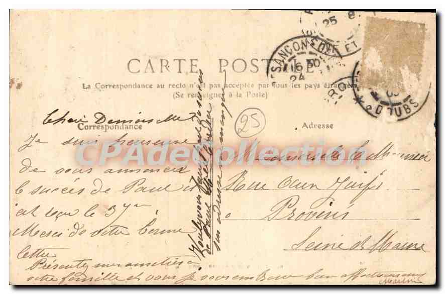 CPA Besancon Vue Generale Des Chaprais — Rückseite