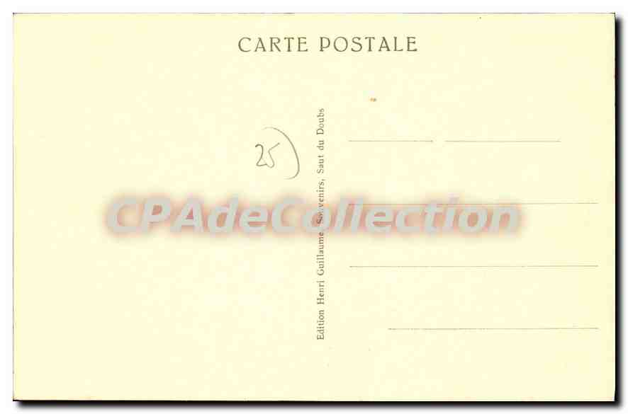 CPA Villers Le Lac Pointe De Depart Pour Le Saut Du Doubs — Rückseite