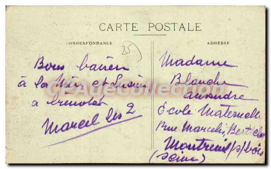 CPA Montbeliard Le Chateau Et Le Garage Peugeot — Rückseite