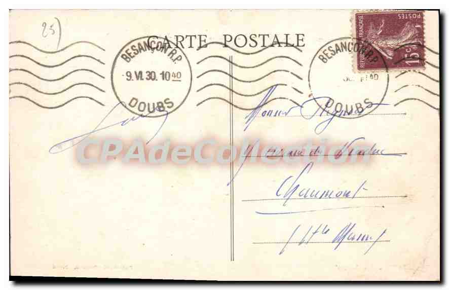 CPA Besancon Vue Generale Et Bains Saline — Verso