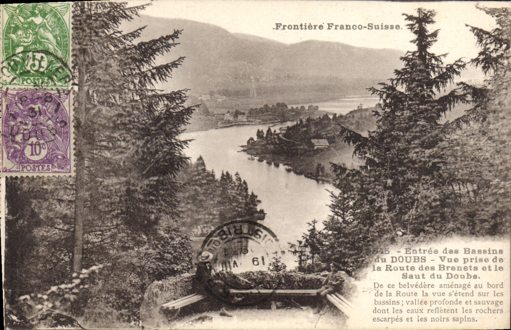 CPA Vue Prise De La Route Des Brenets Et Le Saut Du Doubs
