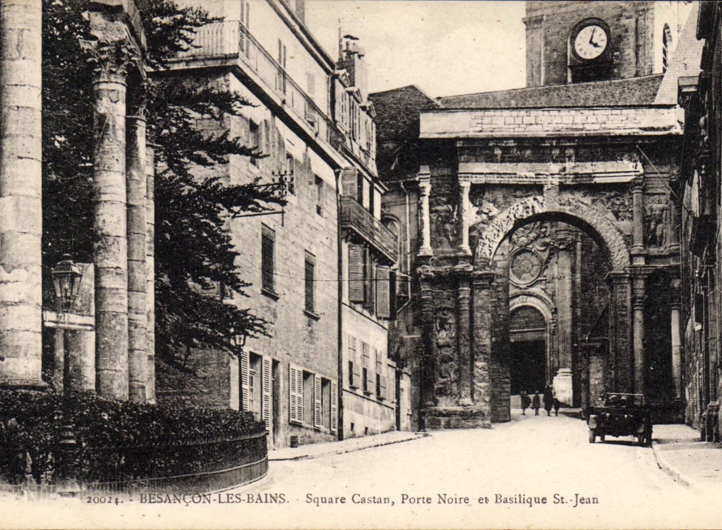 Besançon-Les-Bains — Square Castan, Porte Noire und Basilique St-Jean — Verlag Antike Ansichtskarte déCollection