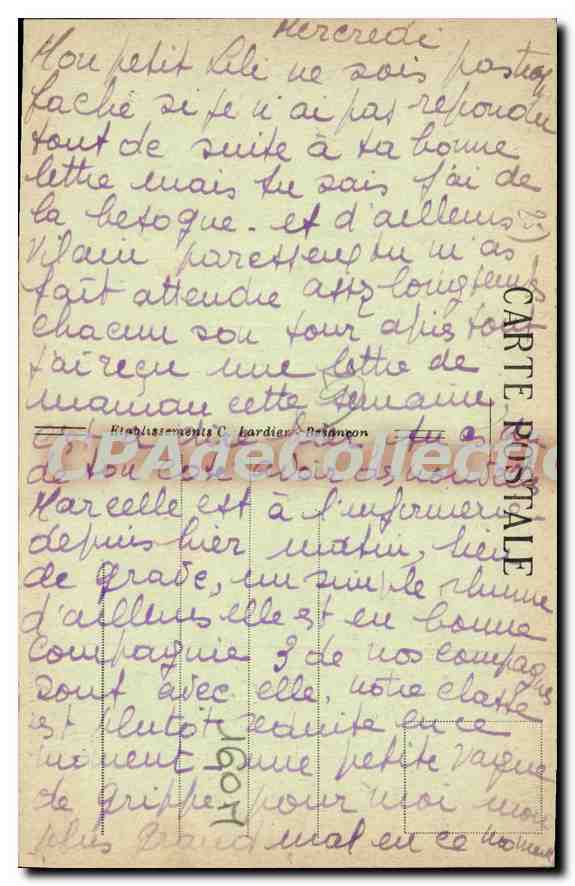 Besançon-les-Bains — Innenansicht der Basilika Saint-Ferjeux — Verlag C.L.P. n°1445 — Rückseite