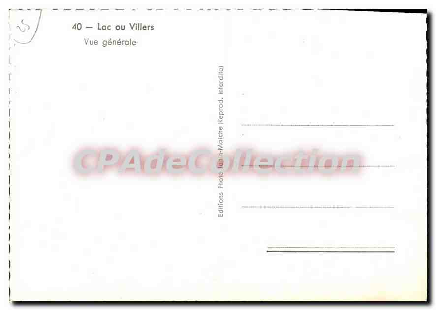 CPSM Lac Ou Villers Vue Generale — Rückseite