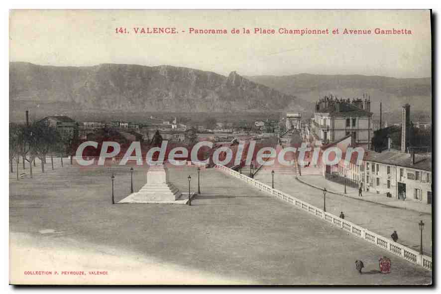 Valence - Panorama de la Place Championnet et Avenue Gambetta — Collection P. Peyrouze, n°141