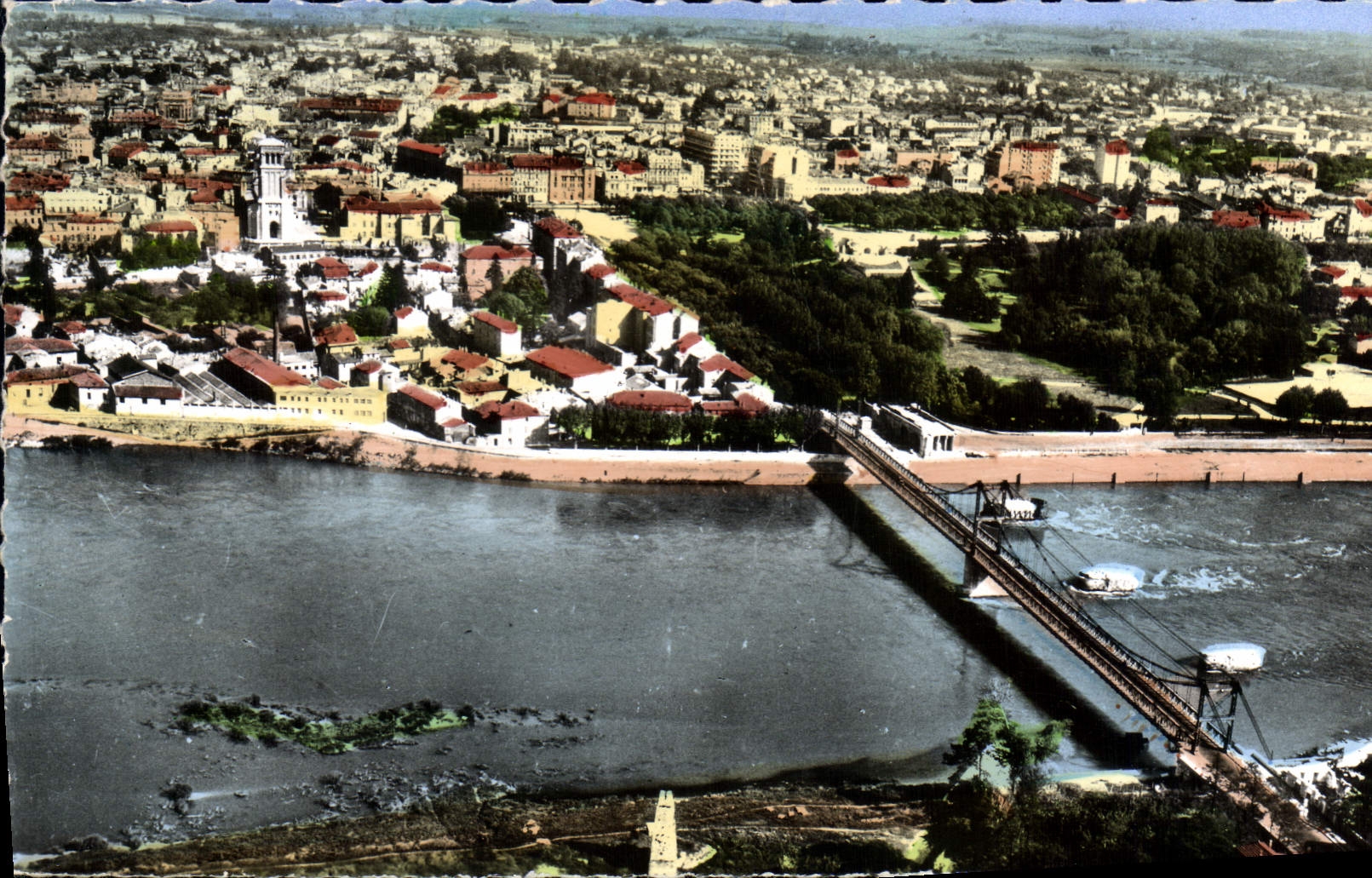 Valence (Drôme) — Vue générale aérienne, le Pont sur le Rhône — Les Éditions Acillard