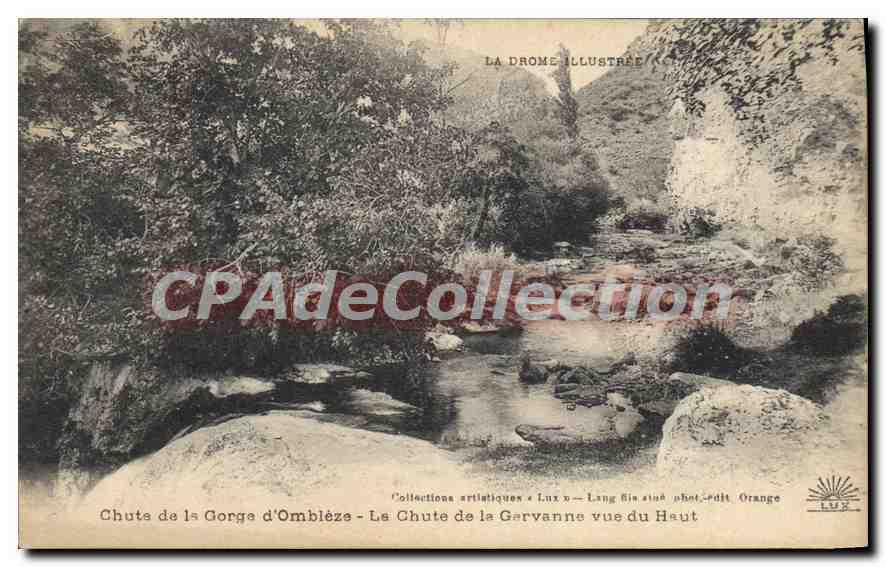 Chute de la Gorge d'Ombléza - La Chute de la Gervanne vue du Haut — Collections artistiques à Lux — Lang Sin, phot.-édit. Orange