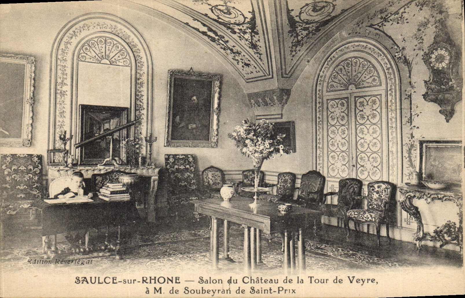 CPA Saulce Sur Rhone Salon Du Chateau De La Tour De Veyre