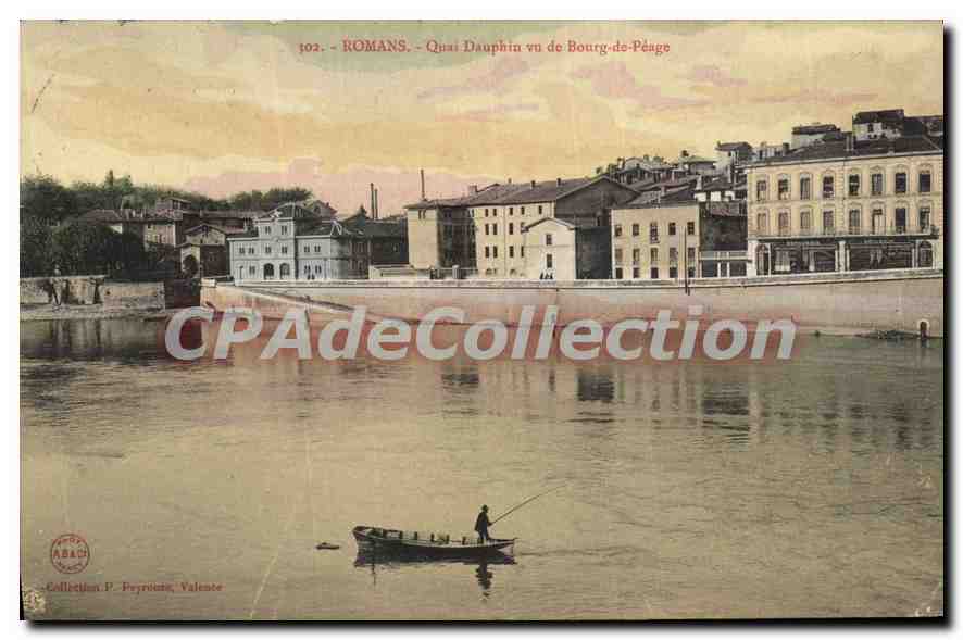 Romans - Quai Dauphin vu de Bourg-de-Péage — P. Peyrouze, Valence, n°102