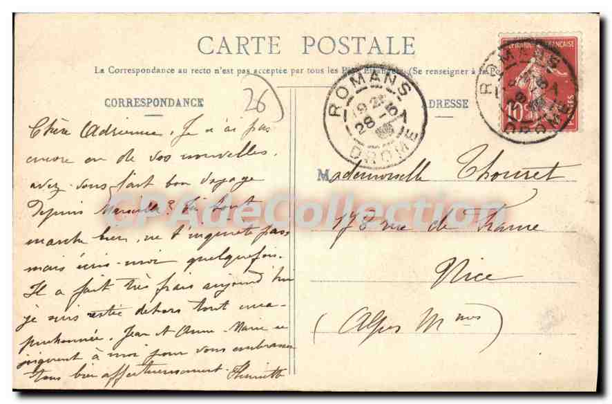 Romans - Quai Dauphin vu de Bourg-de-Péage — P. Peyrouze, Valence, n°102 — Rückseite