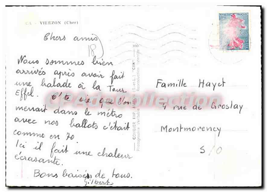 Vierzon (Cher) — Luftbild und Sehenswürdigkeiten — Verlag COMBIER IMP. (Ser. L.) — Rückseite