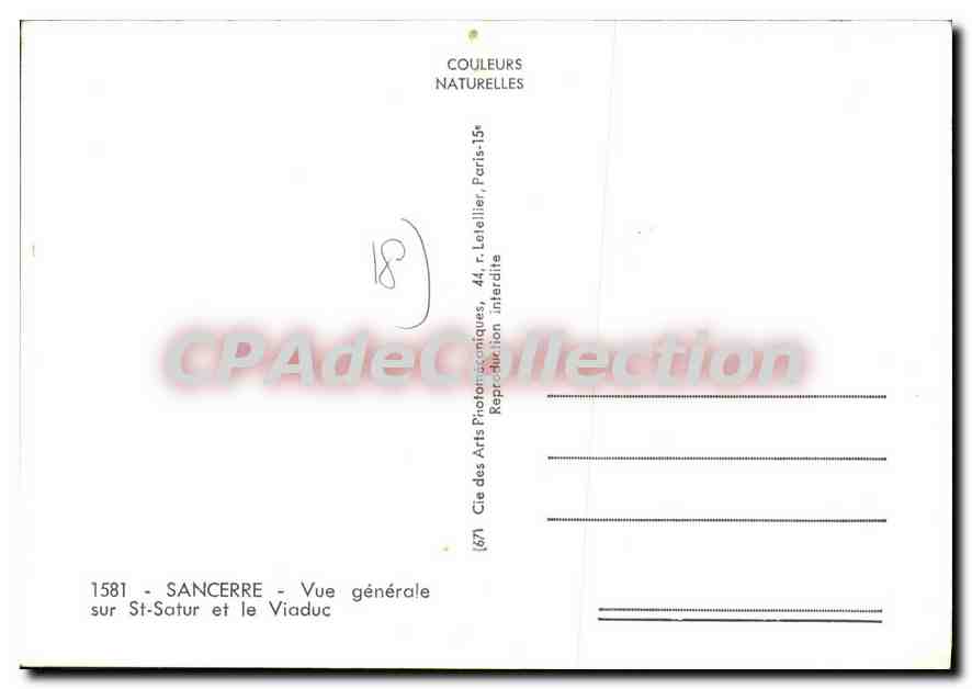 CPSM Sancerre Vue Generale Sur St Satur Et Le Viaduc — Rückseite