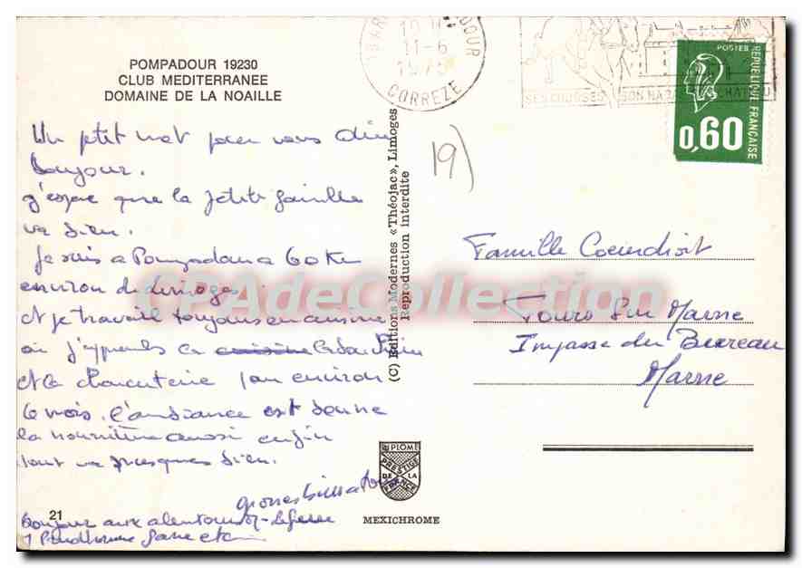 Domaine de la Noaille — Club Méditerranée — éditeur IRIS — Rückseite