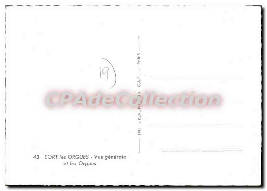 CPSM Bort Les Orgues Vue Generale Et Les Orgues — Rückseite