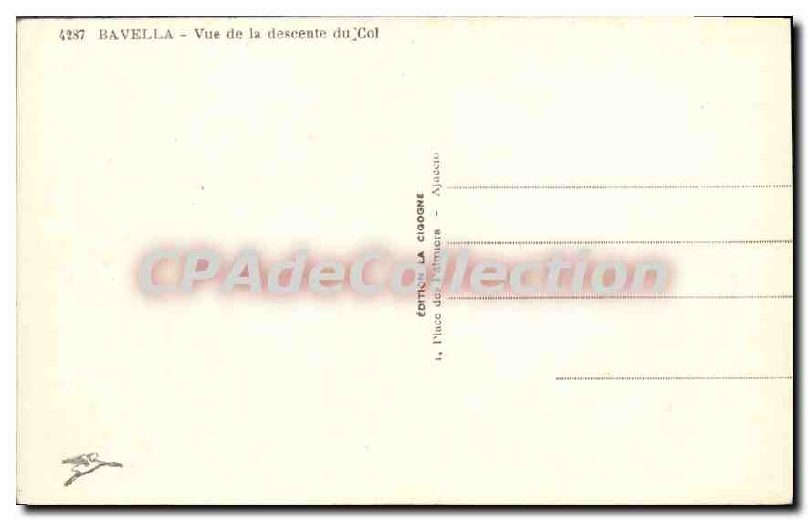Bavella - Vue de la descente du Col — Édition La Cigogne, Ajaccio — Rückseite