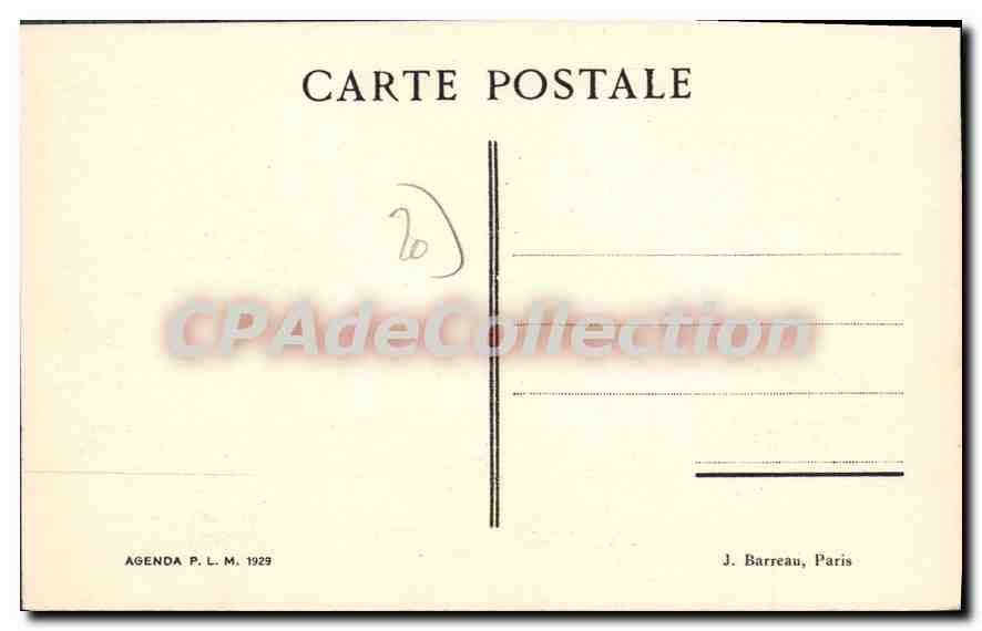 Cap Corse — Pino — vue de la chapelle et du paysage côtier — Cl. Moretti, Agenda P. L. M. 1929 — Rückseite