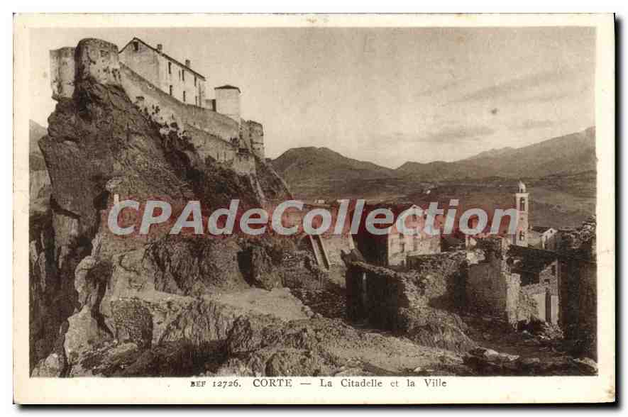 CPA Corte La Citadelle Et La Ville
