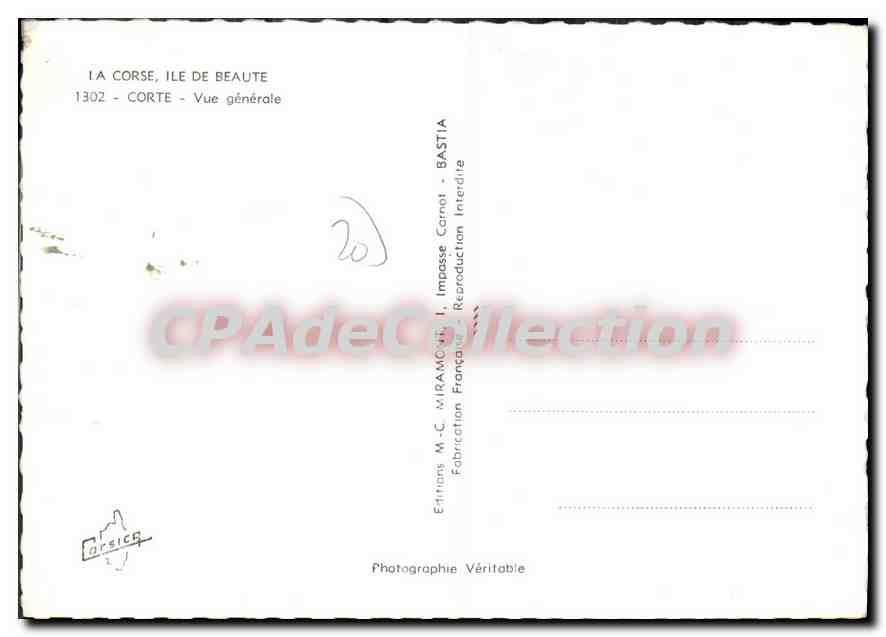 Corte — Vue générale — Édition M.-C. Miramont, Bastia — Reverso