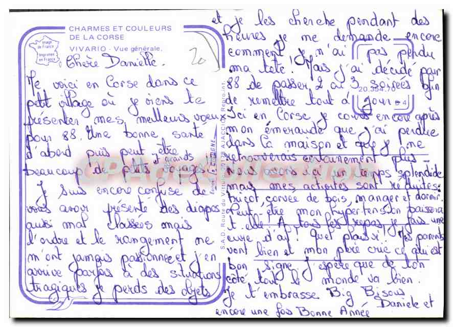 Vivario — Allgemeiner Blick — S.A.D. Route du Vieux République — Rückseite
