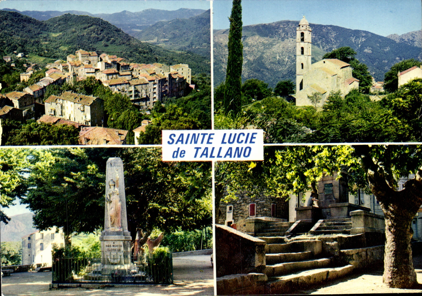 CPSM La Corse Sainte Lucie De Tallano Divers Aspects Du Village