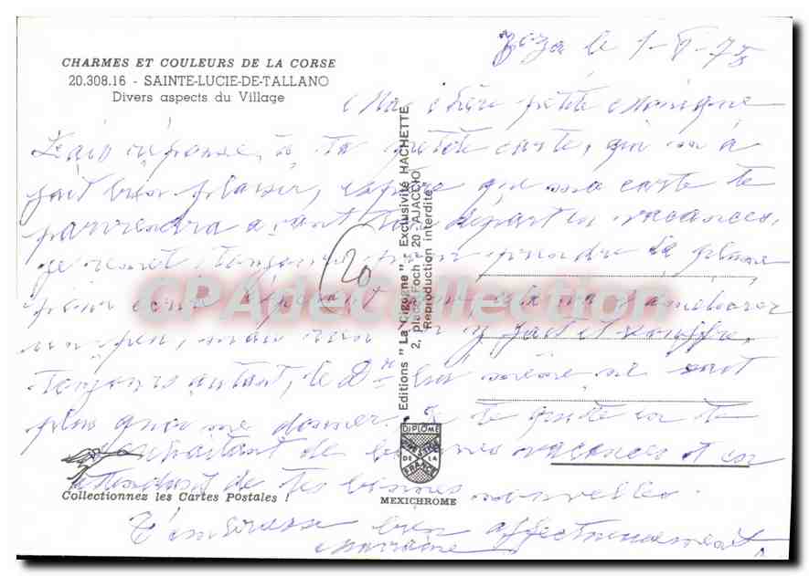 CPSM La Corse Sainte Lucie De Tallano Divers Aspects Du Village — Verso