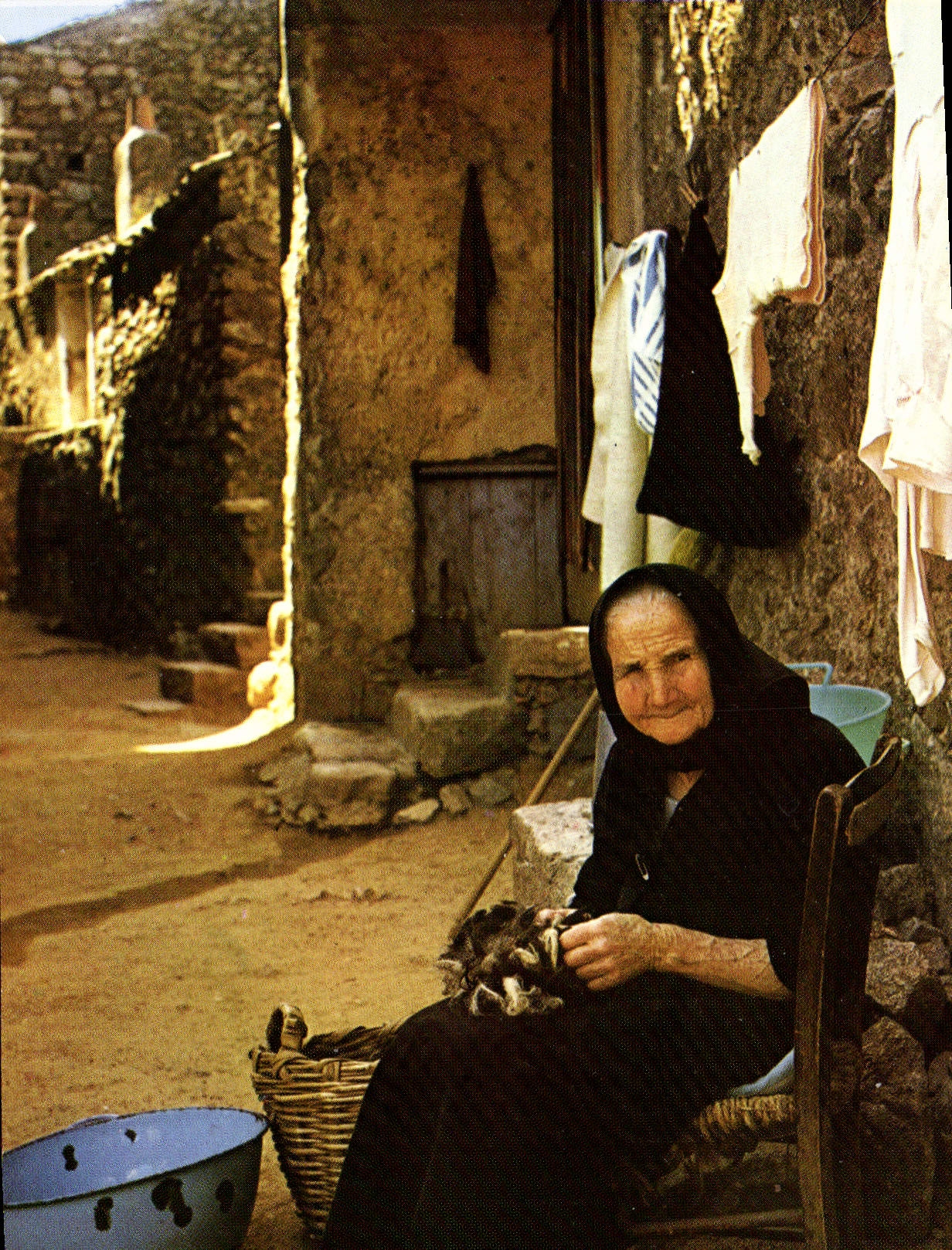 CPSM La Corse Corte Ile De Beaute Dans La Rue Du Village