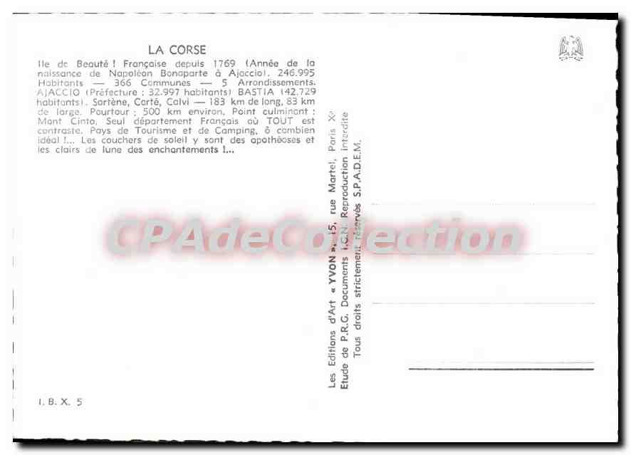 CPSM La Corse Ile De Beaute Francoise Depuls Ajaccio — Verso