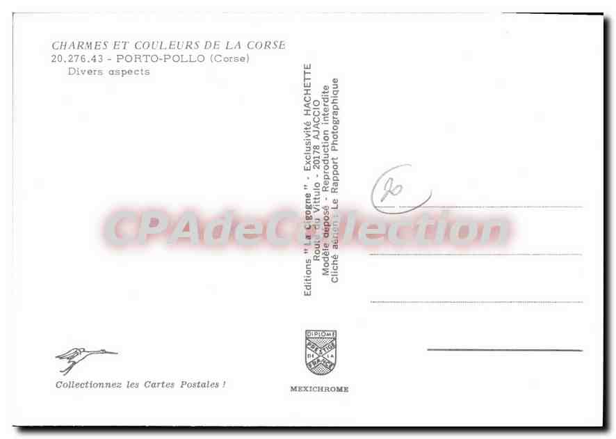 CPSM La Corse Porto Pollo Divers Aspects — Verso