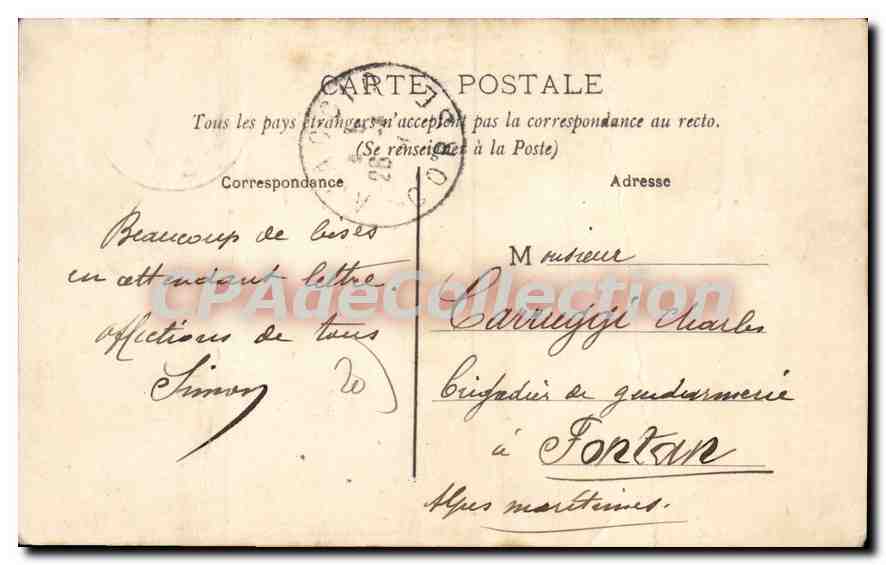 CPA La Corse Le Port D'Ajaccio — Rückseite
