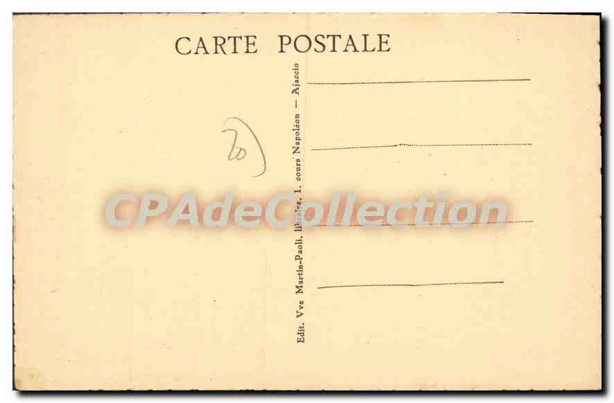 CPA Ajaccio Grand Hotel Continental — Rückseite