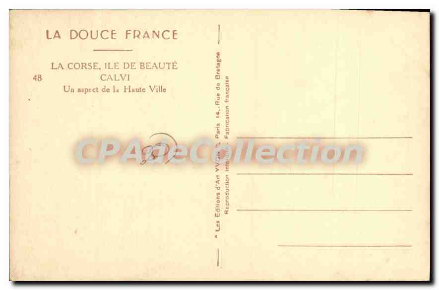 CPA Calvi Un Asprect De La Haute Ville — Rückseite