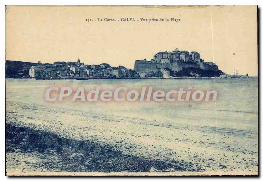 CPA Calvi Vue Prise De La Plage