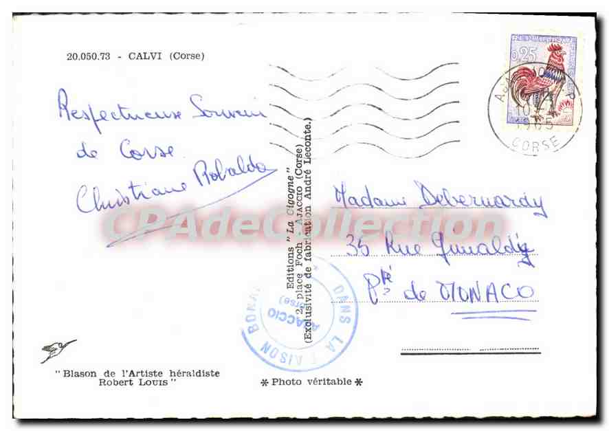 CPSM Calvi — Rückseite