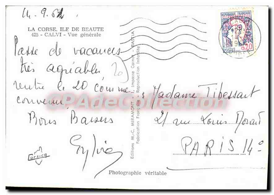 Calvi — Vue générale — Éditions M.-C. Miramont, Bastia — Reverso