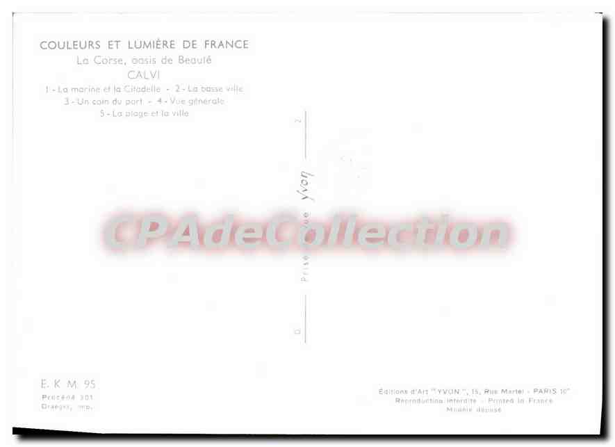 CPSM Calvi La Marine Et La Citadelle — Rückseite
