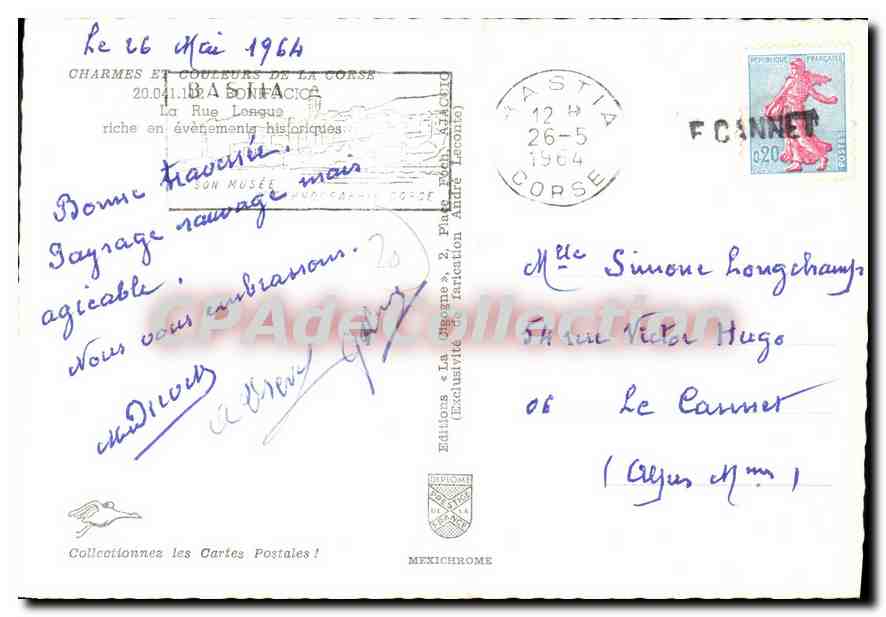 Rue Longue à Bastia — Corse — Éditions Mexichrome, n° 20.041.18 — Reverso
