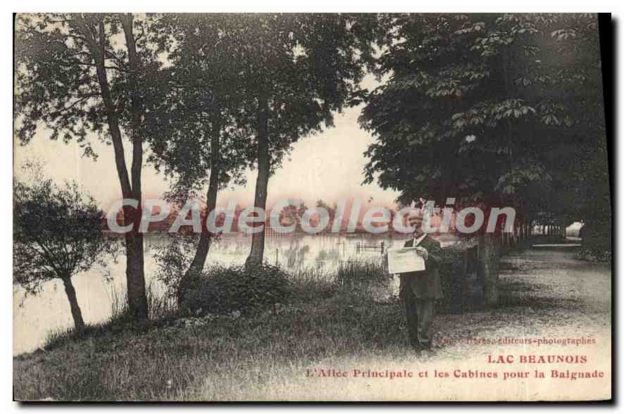 CPA Lac Beaunois L'Allee Principale Et Les Cabines Pour La Baiguade